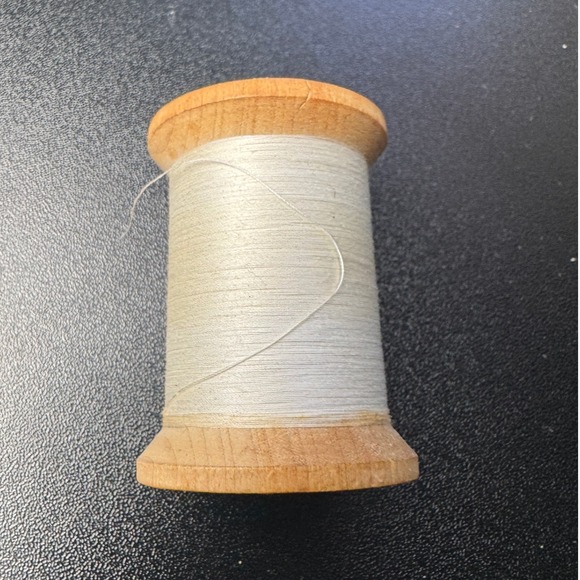 Vintage American Thread Co Wooden Spool White Cotton Thread Sewing Notion USA - Picture 3 of 5